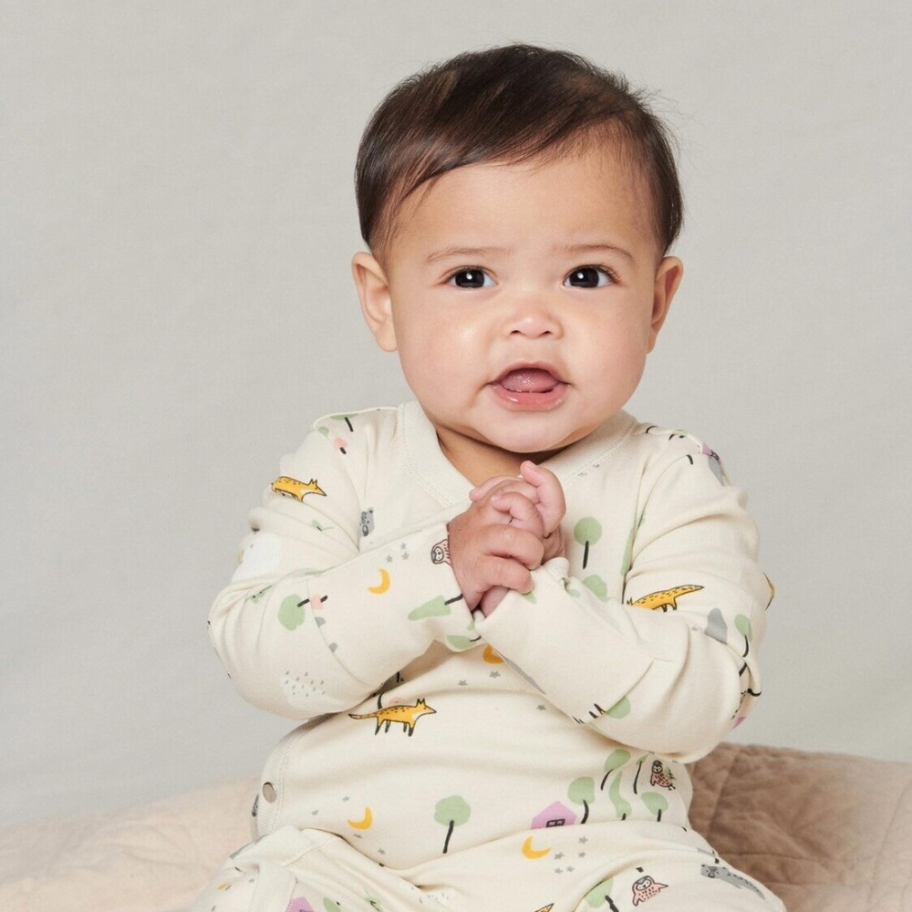 Forest Scene Footed Baby Romper